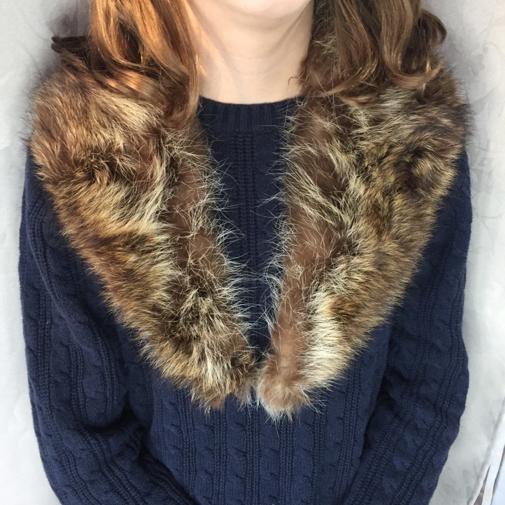 Real fur collar scarf vintage rare so warm pretty